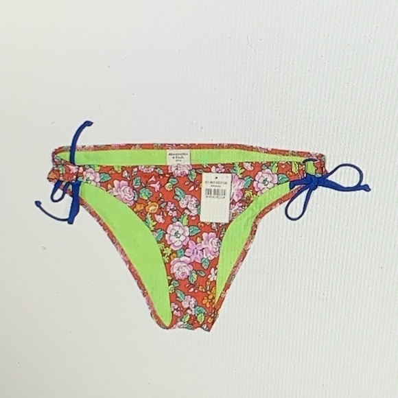 Abercrombie and Fitch | Size M | Red Floral Tie Sides Bikini Swim Bottom NWT - Picture 5 of 12